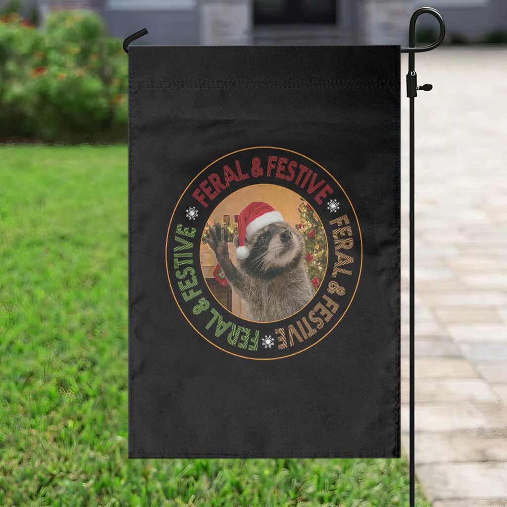 Funny Christmas Pedro The Racoon Garden Flag Feral And Festive Xmas Santa Trash Panda TS11 Print Your Wear