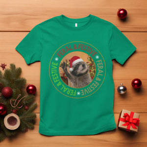 Funny Christmas Pedro The Racoon T Shirt Feral And Festive Xmas Santa Trash Panda TS11 Irish Green Print Your Wear