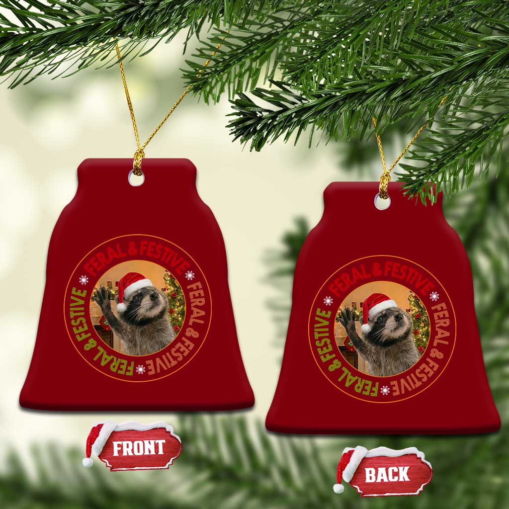Funny Christmas Pedro The Racoon Ceramic Ornament Feral And Festive Xmas Santa Trash Panda TS11 Print Your Wear