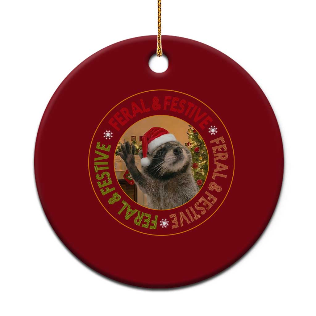 Funny Christmas Pedro The Racoon Ceramic Ornament Feral And Festive Xmas Santa Trash Panda TS11 1pc Red Print Your Wear