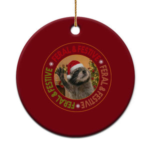 Funny Christmas Pedro The Racoon Ceramic Ornament Feral And Festive Xmas Santa Trash Panda TS11 1pc Red Print Your Wear