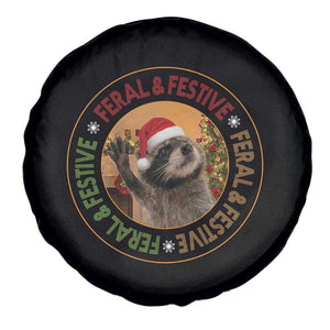 Funny Christmas Pedro The Racoon Spare Tire Cover Feral And Festive Xmas Santa Trash Panda TS11 Print Your Wear