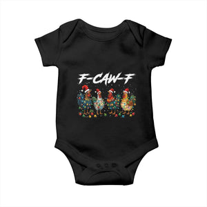 Funny F Caw F Chicken Christmas Baby Onesie Xmas Rooster Meme Poultry Farm TS11 Black Print Your Wear