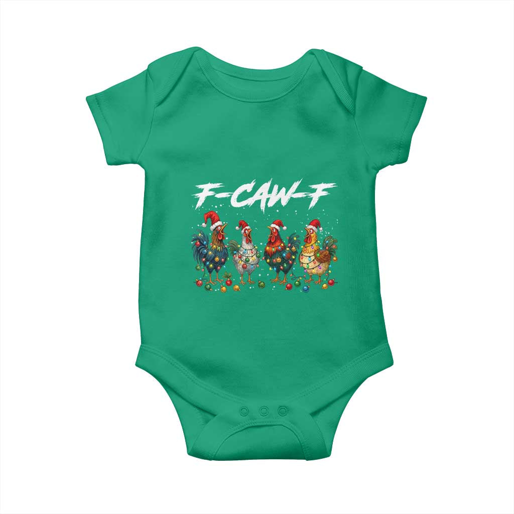 Funny F Caw F Chicken Christmas Baby Onesie Xmas Rooster Meme Poultry Farm TS11 Irish Green Print Your Wear