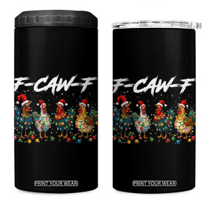 Funny F Caw F Chicken Christmas 4 in 1 Can Cooler Tumbler Xmas Rooster Meme Poultry Farm TS11 One Size: 16 oz Black Print Your Wear