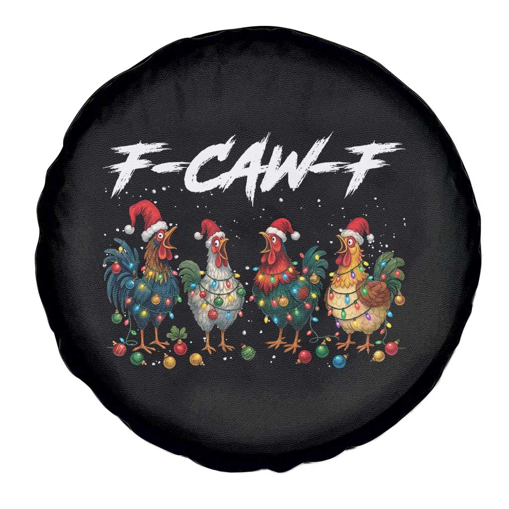 Funny F Caw F Chicken Christmas Spare Tire Cover Xmas Rooster Meme Poultry Farm TS11 Print Your Wear