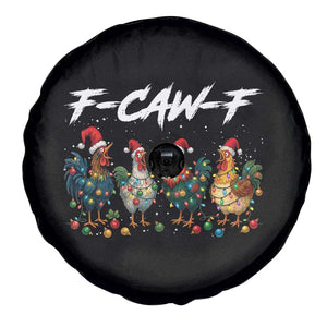 Funny F Caw F Chicken Christmas Spare Tire Cover Xmas Rooster Meme Poultry Farm TS11 Print Your Wear