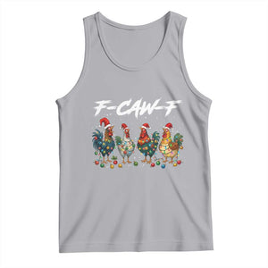 Funny F Caw F Chicken Christmas Tank Top Xmas Rooster Meme Poultry Farm TS11 Athletic Heather Print Your Wear