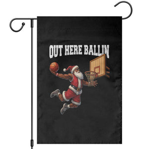 Funny Black Santa Christmas Basketball Garden Flag Out Here Ballin Xmas Santa Sport TS11 Black Print Your Wear