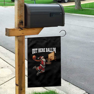 Funny Black Santa Christmas Basketball Garden Flag Out Here Ballin Xmas Santa Sport TS11 Print Your Wear