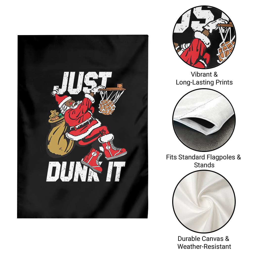 Funny Black Santa Christmas Basketball Garden Flag Just Dunk It Xmas Sport TS11 Print Your Wear