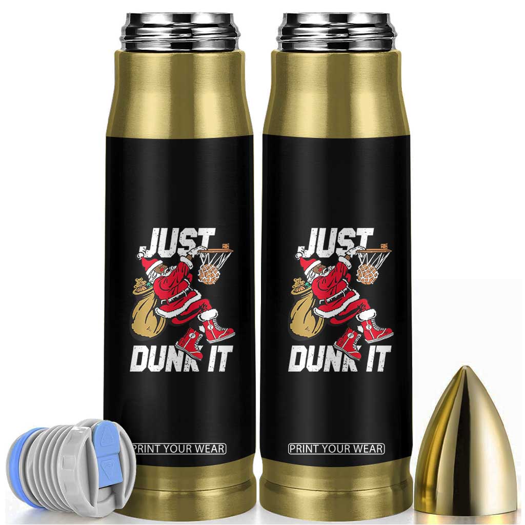 Funny Black Santa Christmas Basketball Bullet Tumbler Just Dunk It Xmas Sport TS11 Black Print Your Wear