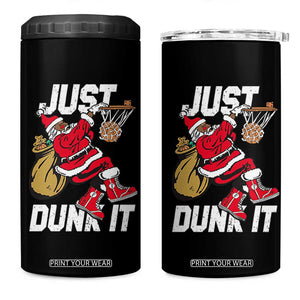 Funny Black Santa Christmas Basketball 4 in 1 Can Cooler Tumbler Just Dunk It Xmas Sport TS11 One Size: 16 oz Black Print Your Wear