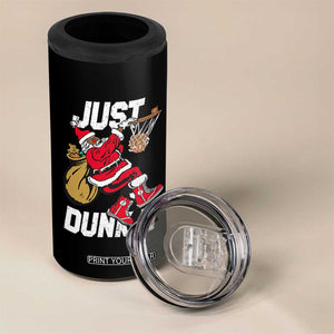 Funny Black Santa Christmas Basketball 4 in 1 Can Cooler Tumbler Just Dunk It Xmas Sport TS11 Print Your Wear