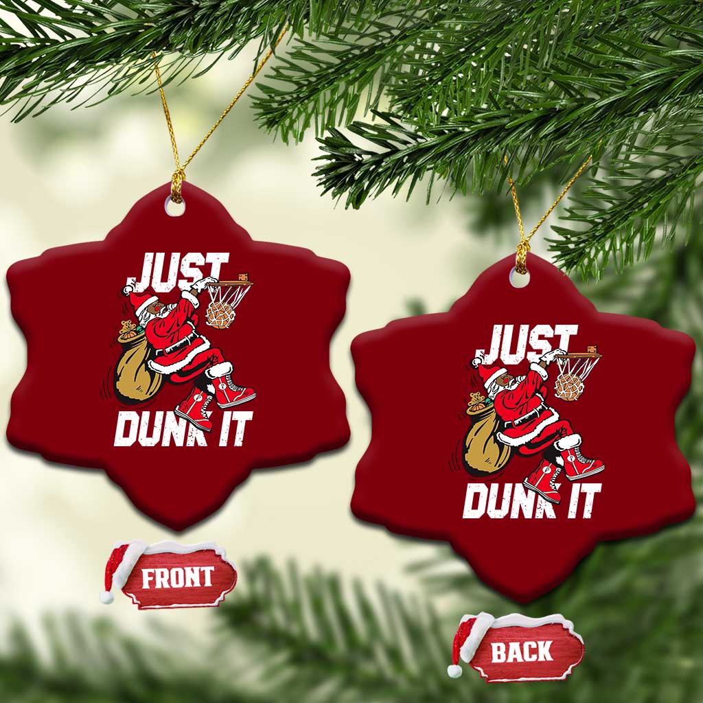 Funny Black Santa Christmas Basketball Ceramic Ornament Just Dunk It Xmas Sport TS11 Print Your Wear
