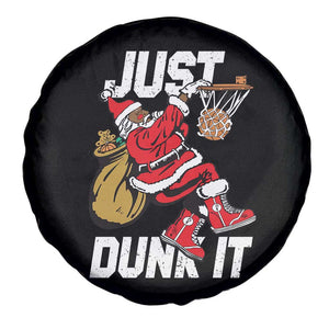 Funny Black Santa Christmas Basketball Spare Tire Cover Just Dunk It Xmas Sport TS11 Print Your Wear