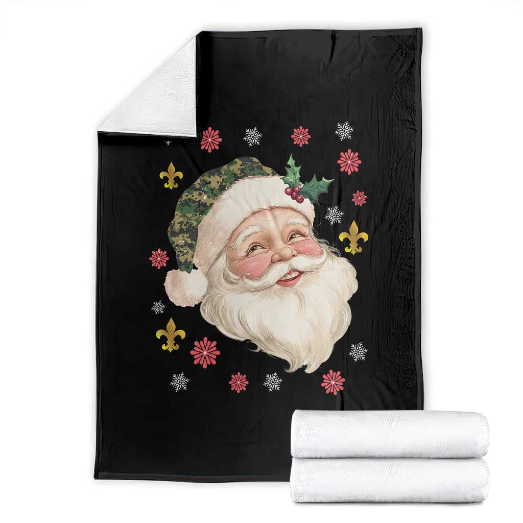 Funny Christmas Cajun Louisiana Santa Papa Noel Throw Blanket TS11 Black Print Your Wear