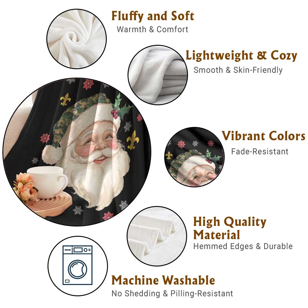 Funny Christmas Cajun Louisiana Santa Papa Noel Throw Blanket TS11 Print Your Wear