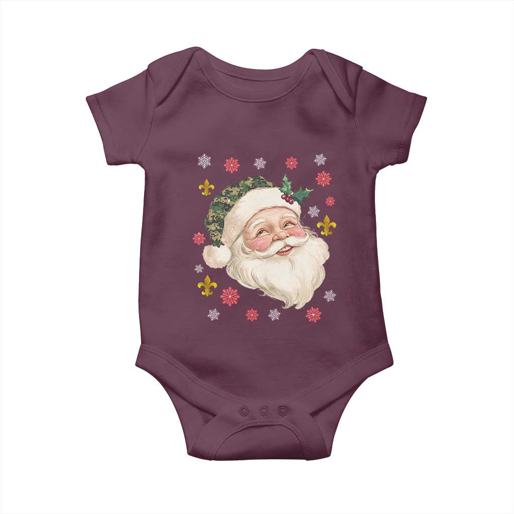 Funny Christmas Cajun Louisiana Santa Papa Noel Baby Onesie TS11 Maroon Print Your Wear