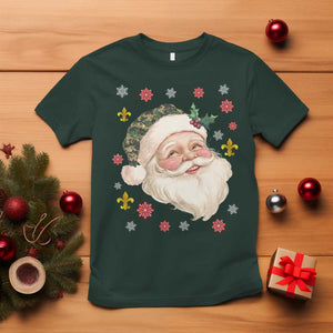 Funny Christmas Cajun Louisiana Santa Papa Noel T Shirt TS11 Dark Forest Green Print Your Wear