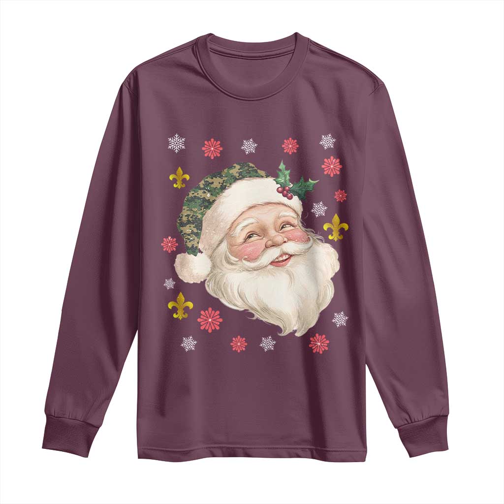 Funny Christmas Cajun Louisiana Santa Papa Noel Long Sleeve Shirt TS11 Maroon Print Your Wear