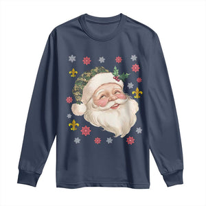 Funny Christmas Cajun Louisiana Santa Papa Noel Long Sleeve Shirt TS11 Navy Print Your Wear