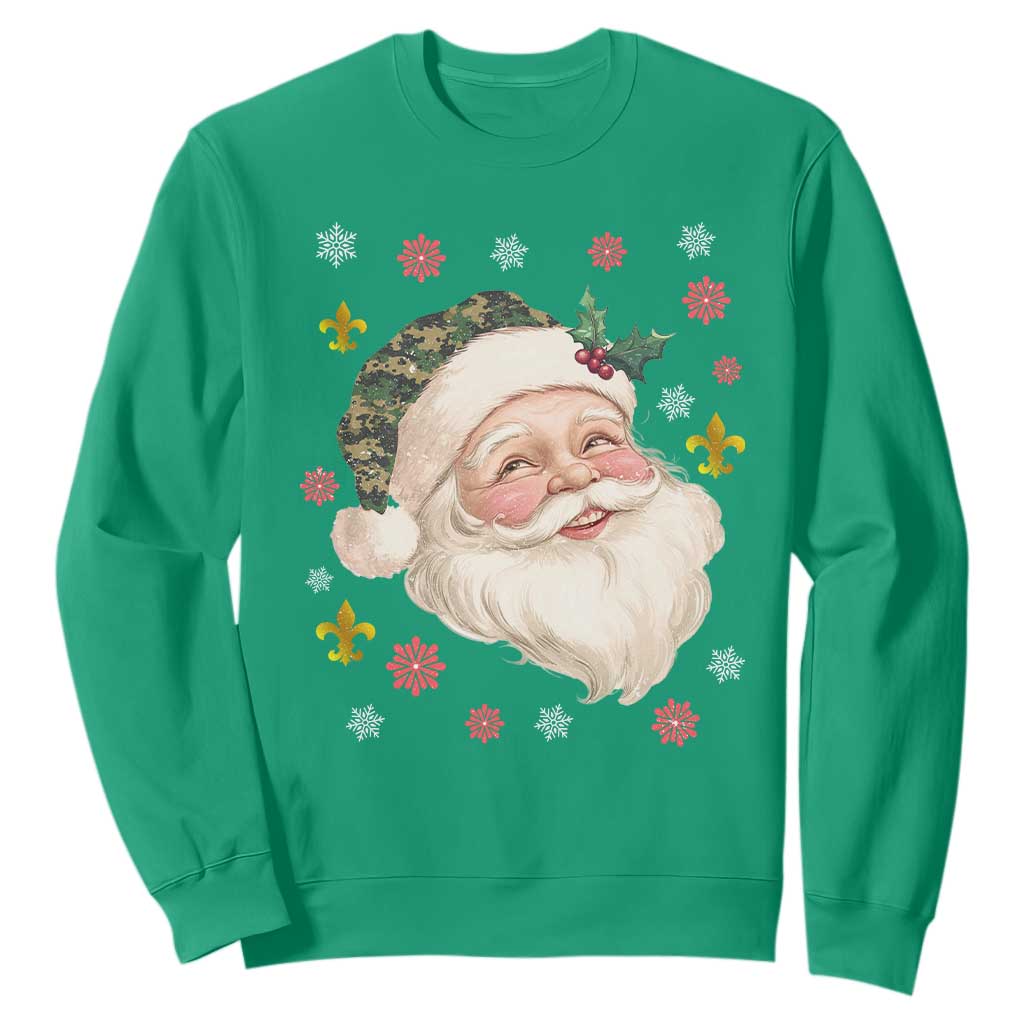 Funny Christmas Cajun Louisiana Santa Papa Noel Sweatshirt TS11 Irish Green Print Your Wear