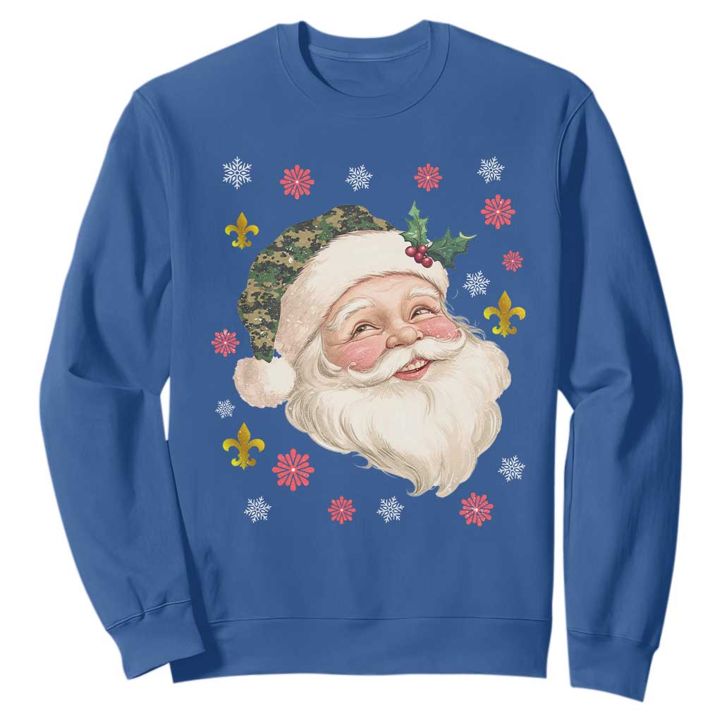 Funny Christmas Cajun Louisiana Santa Papa Noel Sweatshirt TS11 Royal Blue Print Your Wear