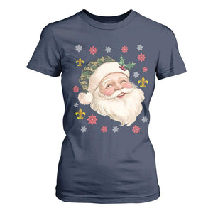Funny Christmas Cajun Louisiana Santa Papa Noel T Shirt For Women TS11 Navy Print Your Wear