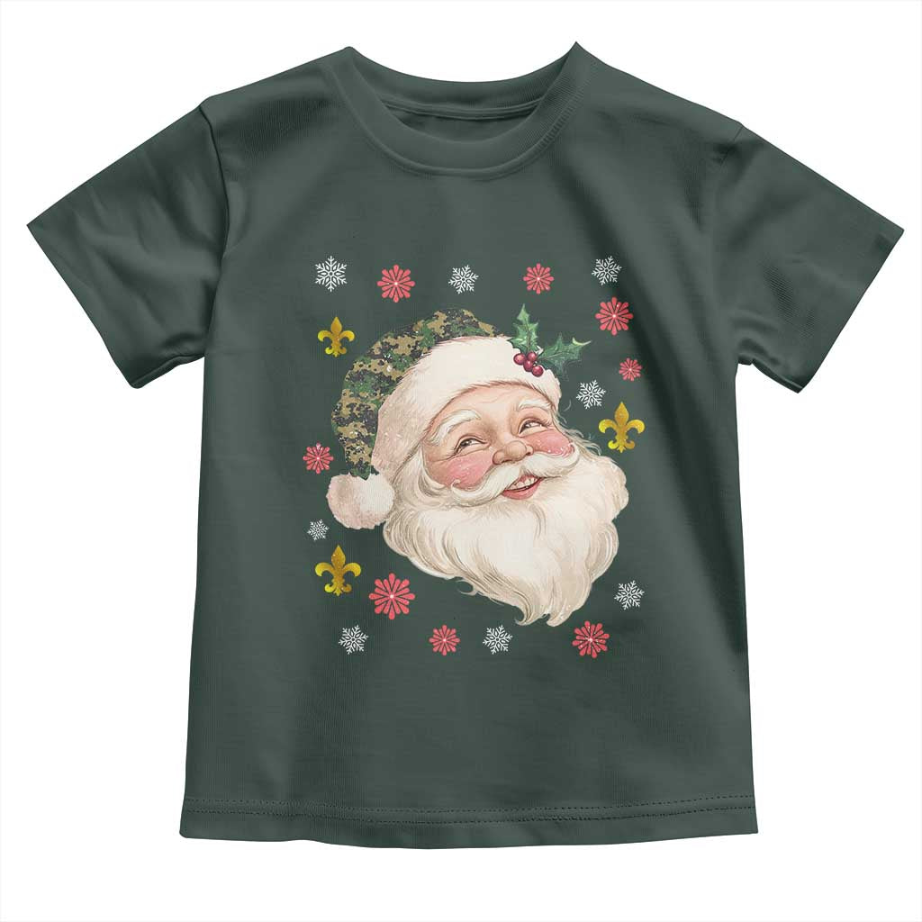 Funny Christmas Cajun Louisiana Santa Papa Noel Toddler T Shirt TS11 Dark Forest Green Print Your Wear