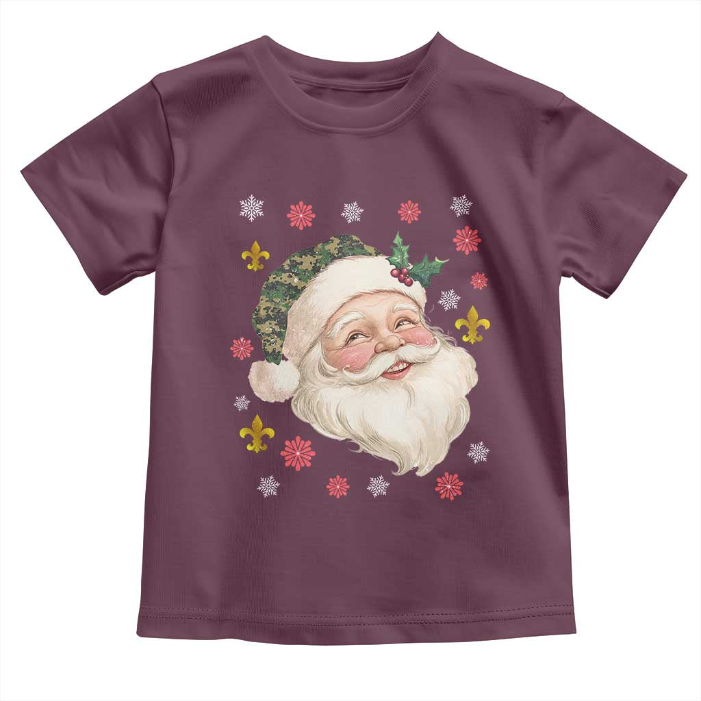 Funny Christmas Cajun Louisiana Santa Papa Noel Toddler T Shirt TS11 Maroon Print Your Wear