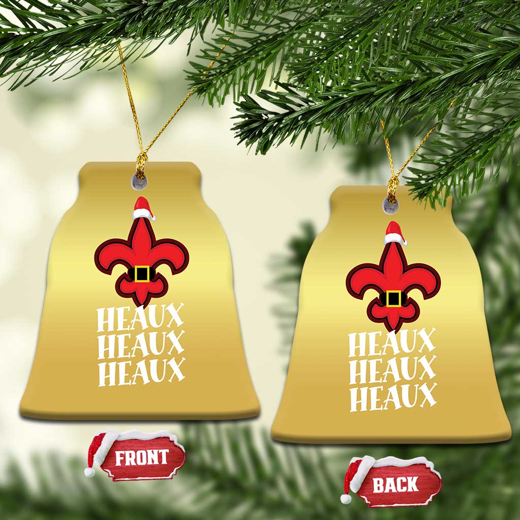 Funny Cajun Louisiana Xmas Christmas Ornament Heaux Heaux Heaux New Orleans Santa Hat TS11 Bell Flake Gold Print Your Wear