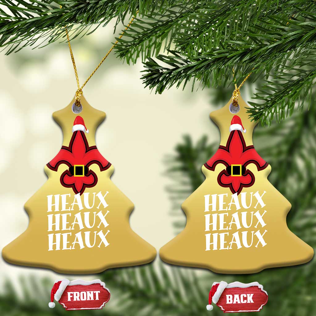 Funny Cajun Louisiana Xmas Christmas Ornament Heaux Heaux Heaux New Orleans Santa Hat TS11 Christmas Tree Gold Print Your Wear
