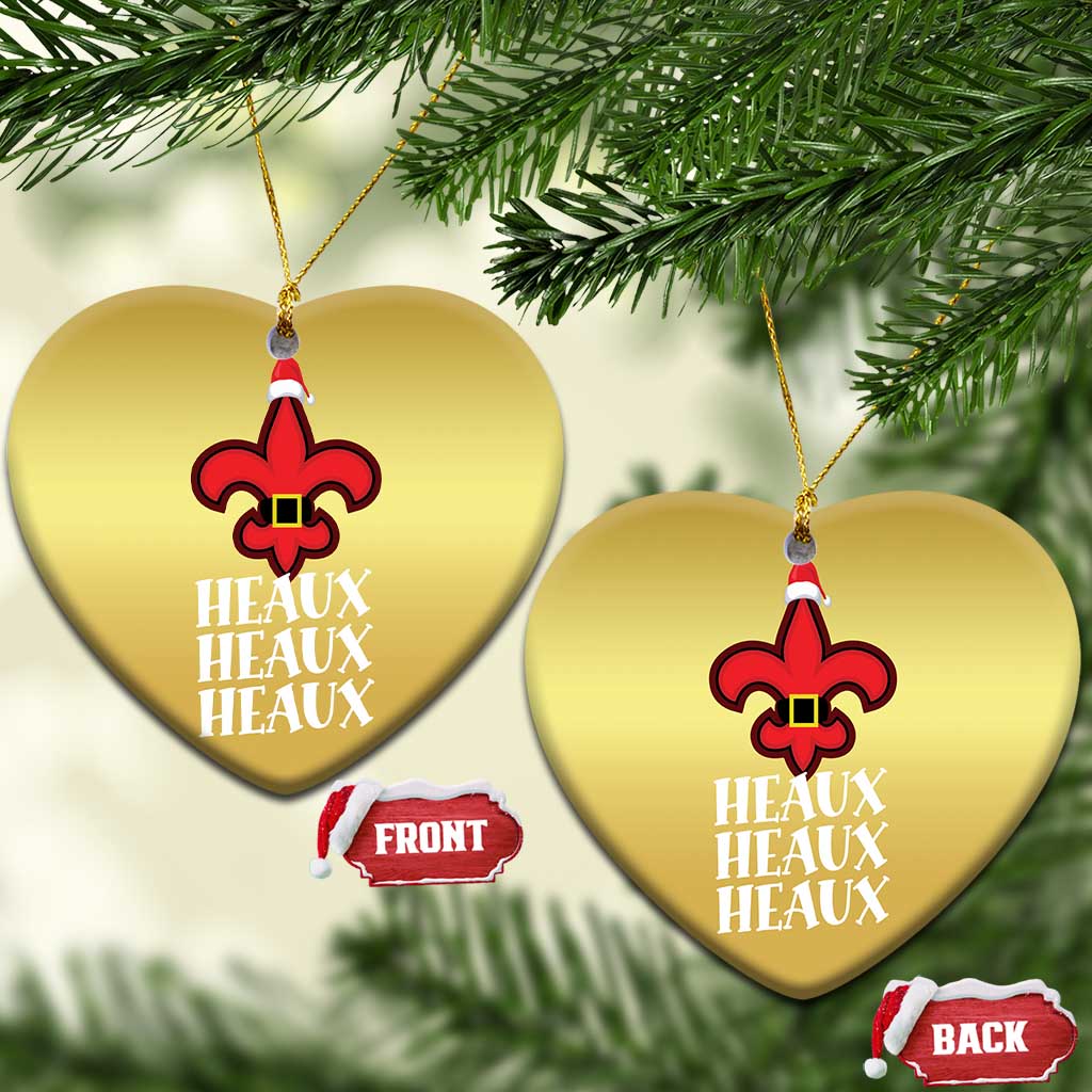 Funny Cajun Louisiana Xmas Christmas Ornament Heaux Heaux Heaux New Orleans Santa Hat TS11 Heart Gold Print Your Wear
