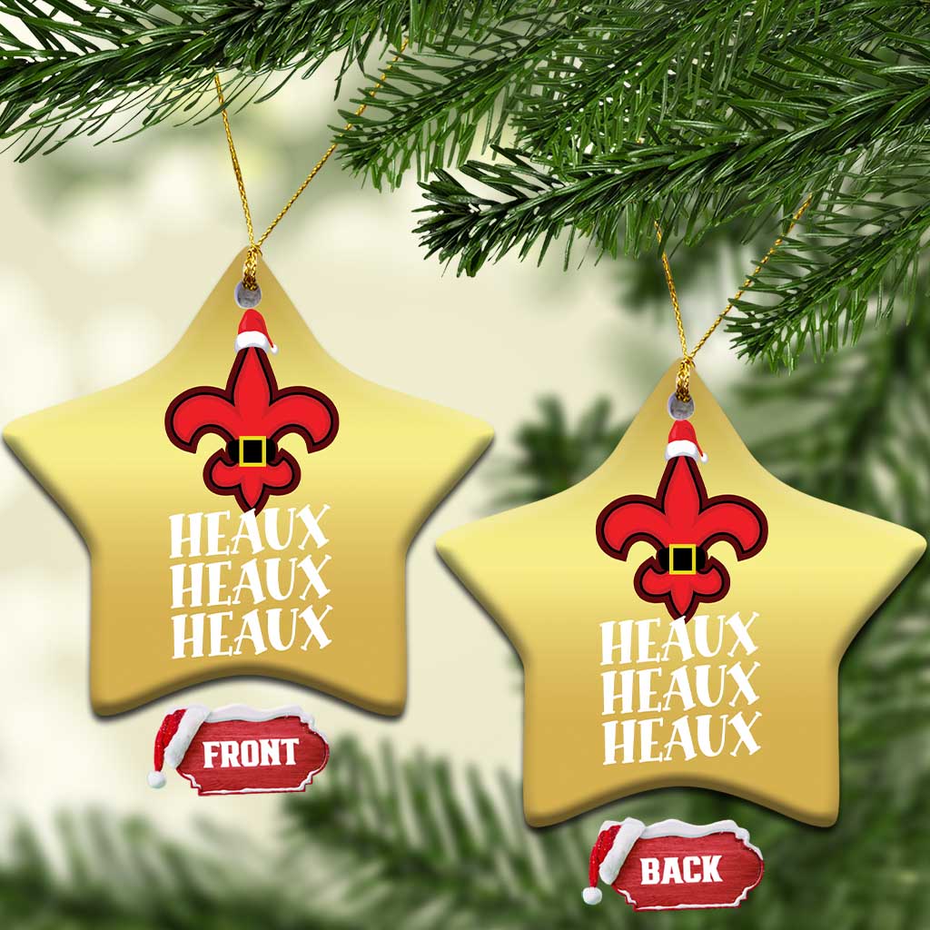 Funny Cajun Louisiana Xmas Christmas Ornament Heaux Heaux Heaux New Orleans Santa Hat TS11 Star Gold Print Your Wear