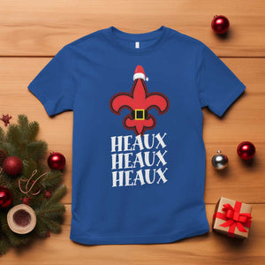 Funny Cajun Louisiana Christmas T Shirt Heaux Heaux Heaux New Orleans Santa Hat TS11 Royal Blue Print Your Wear