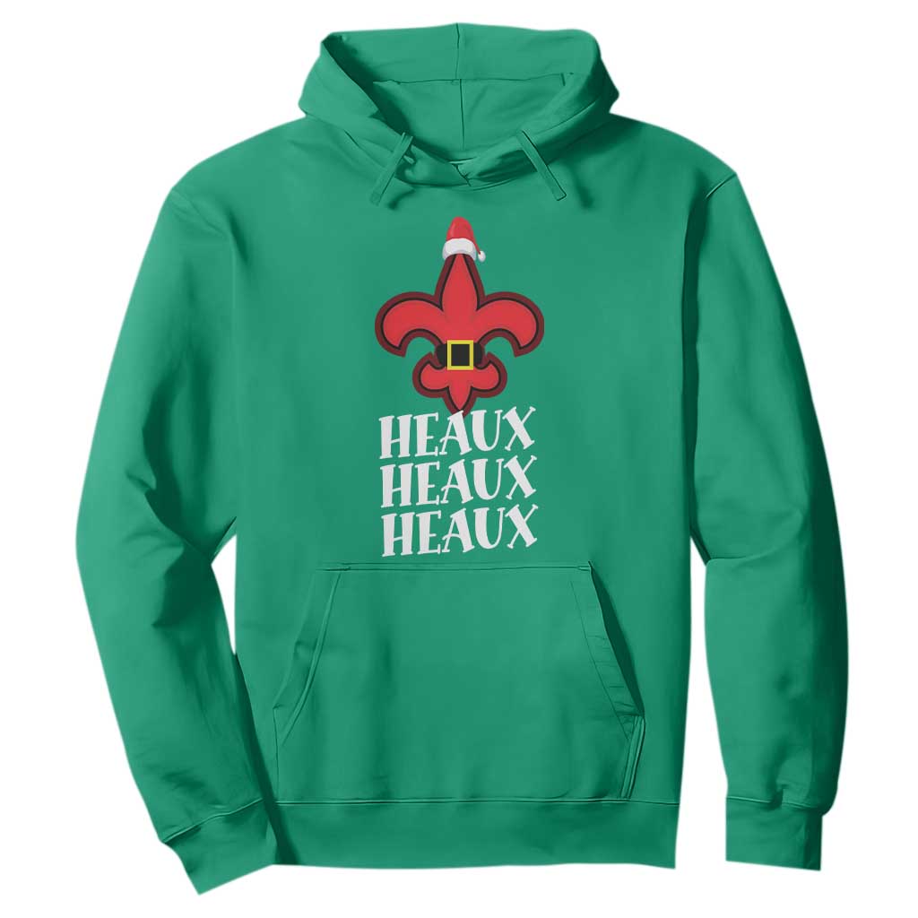 Funny Cajun Louisiana Christmas Hoodie Heaux Heaux Heaux New Orleans Santa Hat TS11 Irish Green Print Your Wear