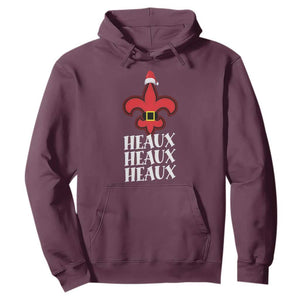 Funny Cajun Louisiana Christmas Hoodie Heaux Heaux Heaux New Orleans Santa Hat TS11 Maroon Print Your Wear