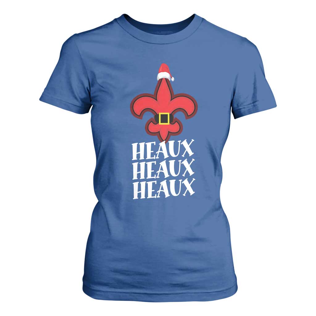 Funny Cajun Louisiana Christmas T Shirt For Women Heaux Heaux Heaux New Orleans Santa Hat TS11 Royal Blue Print Your Wear