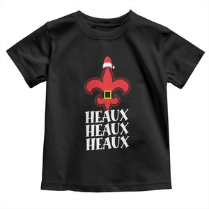 Funny Cajun Louisiana Christmas Toddler T Shirt Heaux Heaux Heaux New Orleans Santa Hat TS11 Black Print Your Wear