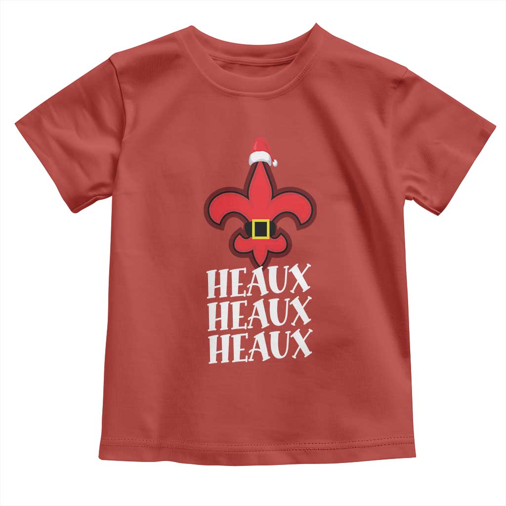 Funny Cajun Louisiana Christmas Toddler T Shirt Heaux Heaux Heaux New Orleans Santa Hat TS11 Red Print Your Wear