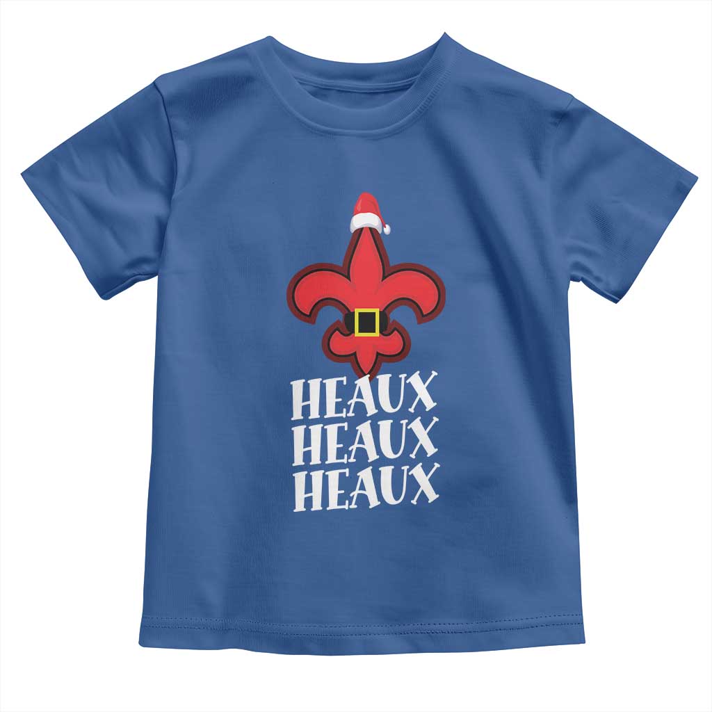 Funny Cajun Louisiana Christmas Toddler T Shirt Heaux Heaux Heaux New Orleans Santa Hat TS11 Royal Blue Print Your Wear