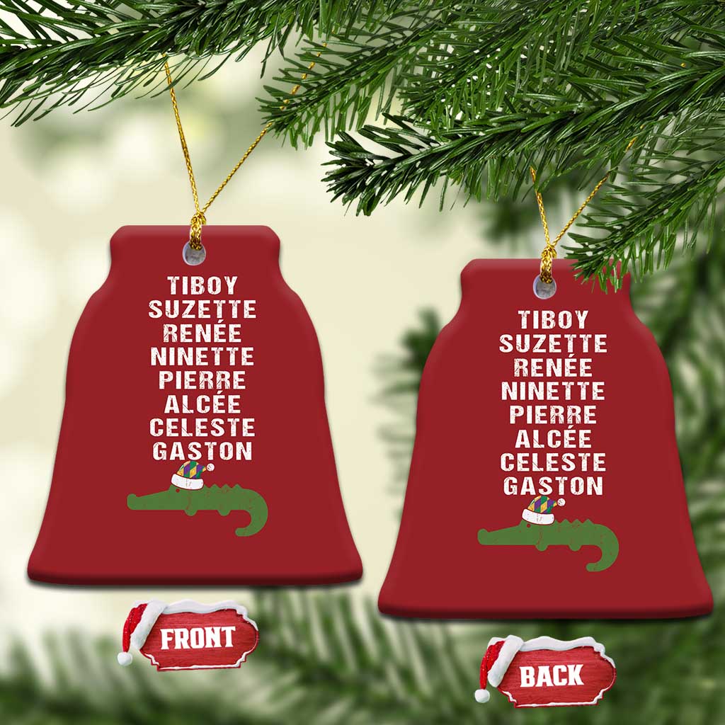 Funny Cajun Louisiana Xmas Christmas Ornament Eight Crocodiles New Orleans Santa TS11 Bell Flake Red Print Your Wear
