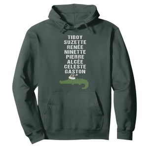 Funny Cajun Louisiana Christmas Hoodie Eight Crocodiles New Orleans Santa TS11 Dark Forest Green Print Your Wear