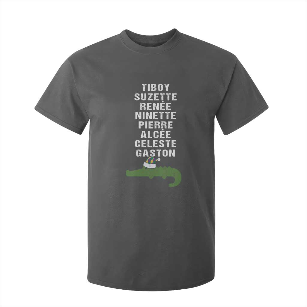 Funny Cajun Louisiana Christmas T Shirt For Kid Eight Crocodiles New Orleans Santa TS11 Dark Heather Print Your Wear