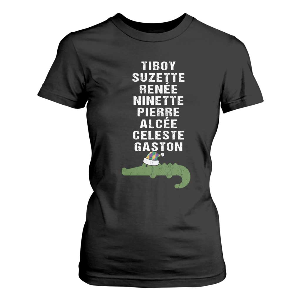 Funny Cajun Louisiana Christmas T Shirt For Women Eight Crocodiles New Orleans Santa TS11 Black Print Your Wear