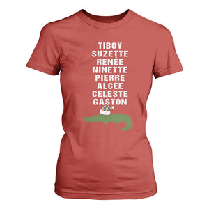 Funny Cajun Louisiana Christmas T Shirt For Women Eight Crocodiles New Orleans Santa TS11 Red Print Your Wear