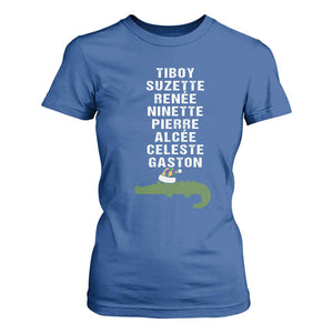 Funny Cajun Louisiana Christmas T Shirt For Women Eight Crocodiles New Orleans Santa TS11 Royal Blue Print Your Wear