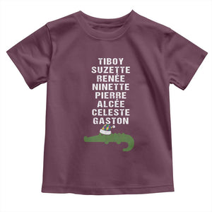 Funny Cajun Louisiana Christmas Toddler T Shirt Eight Crocodiles New Orleans Santa TS11 Maroon Print Your Wear