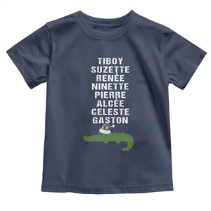 Funny Cajun Louisiana Christmas Toddler T Shirt Eight Crocodiles New Orleans Santa TS11 Navy Print Your Wear